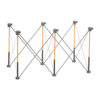This image displays the front of the product which is a Centipede 2ft x 4ft x 30in Unit, 4 X-Cups, 2 Clamps, C S Bag