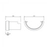 This image displays the FloPlast Half Round To Cast Iron Half Round Gutter Adaptor - Black Diagram