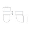 This image displays the FloPlast Round 90° Bend - Diagram