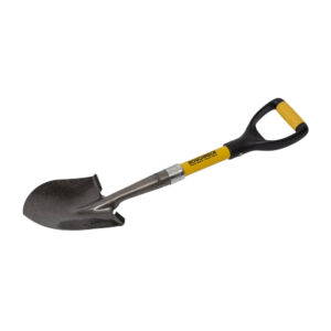 This image displays the front of the product which is a Roughneck Round Micro Shovel - 27inch