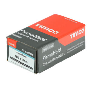 This image displays the front of the product which is a Timco FimaHold Collated Brad A2 Stainless Steel Nails - 16 Gauge x 38mm
