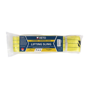 This image displays the front of the product which is a Timco Lifting Sling 3000kg Limit - 2m x 90mm