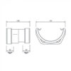 This image displays the FloPlast Square to Round Adaptor - Diagram