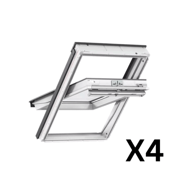 4 x VELUX GGU CK02 0070 Centre-Pivot Roof Window – 55cm x 78 cm