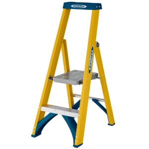 Werner Fibreglass Platform Stepladder - 2 Tread