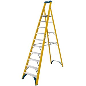 Werner Fibreglass Platform Stepladder - 10 Tread