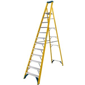 Werner Fibreglass Platform Stepladder - 12 Tread