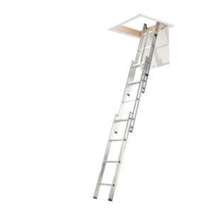 Werner Aluminium Loft Ladder with Handrail - 3 Section
