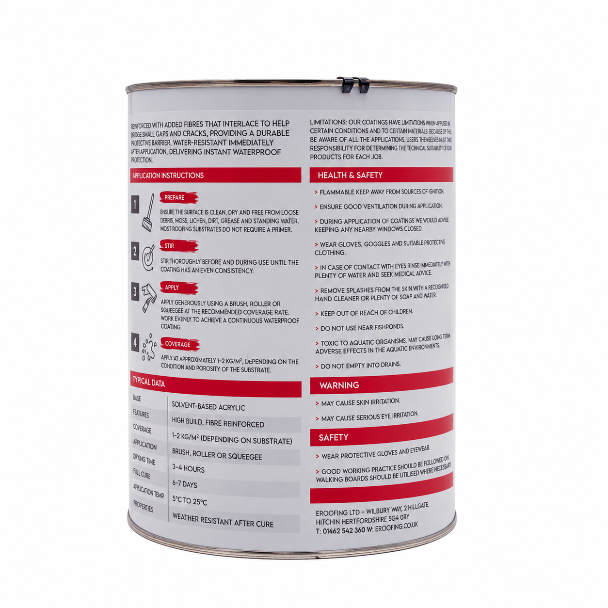 Protect P1 Black Roof Coating 5kg – Fibre Reinforced Waterproof Coating