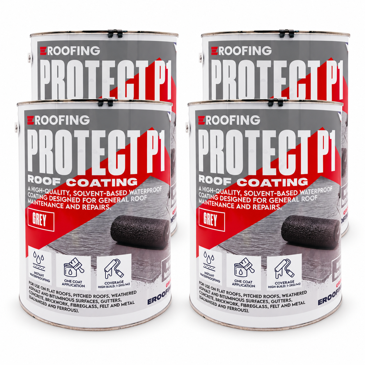 Protect P1 Grey Roof Coating 20kg (4 × 5kg) – Fibre Reinforced